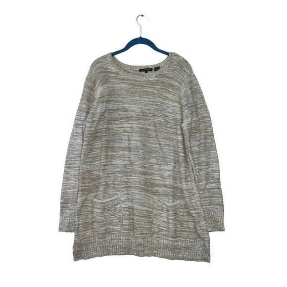 Jeanne Pierre Cable Knit Sweater Women's Large Crew Neck 100% Cotton Gray. - Picture 8 of 8